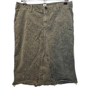 Gap Reworked Green Paisley Midi Skirt | Grunge Upcycled Size 6